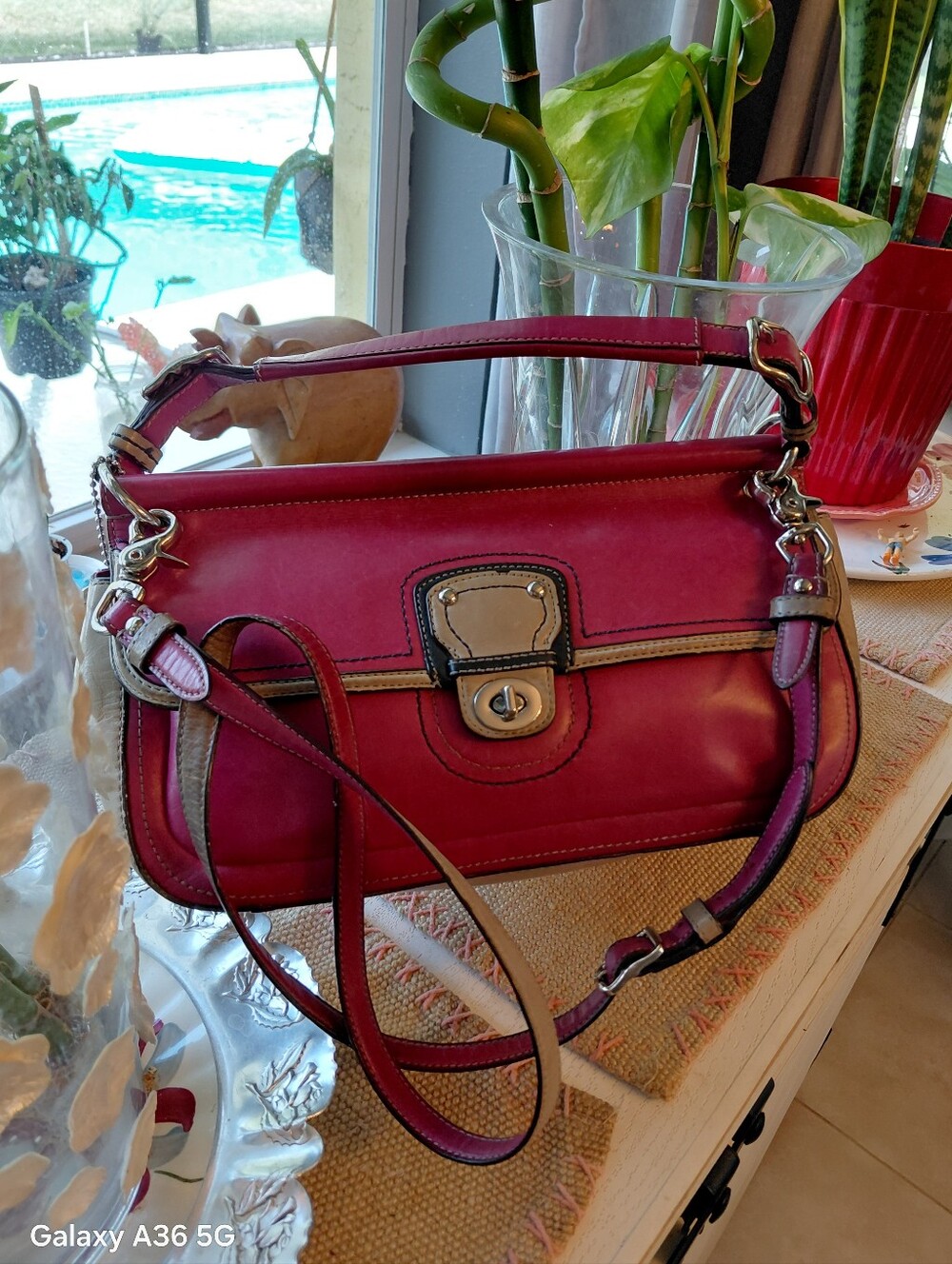 GORGEOUS BERRY COLORBLOCK FULLGRAIN LEATHER 2012  COACH 70TH ANNIVERSARY WILLIS… - Picture 5 of 17